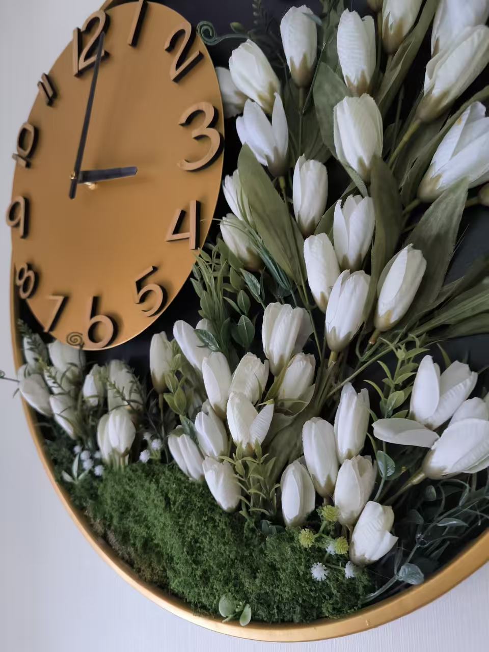 White Tulip Wall Clock