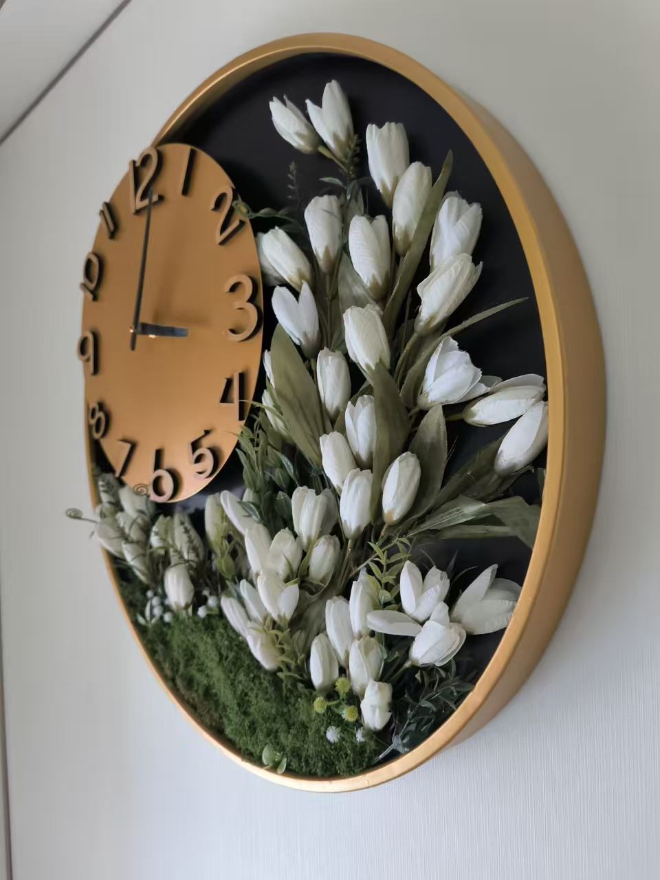 White Tulip Wall Clock