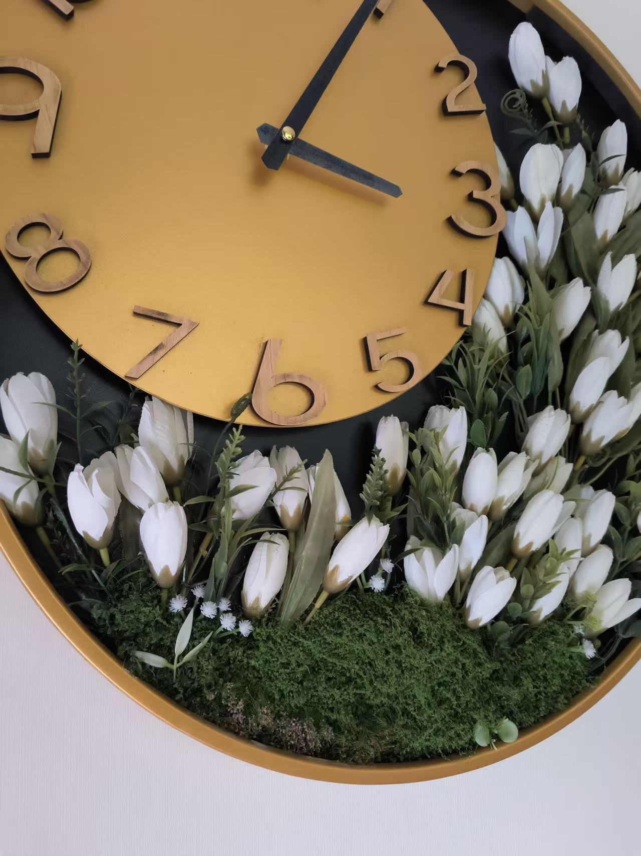 White Tulip Wall Clock