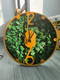 Luxury Botanical Wall Clock – Designer Green Leaf Wall Art Decor for Modern Living Spaces