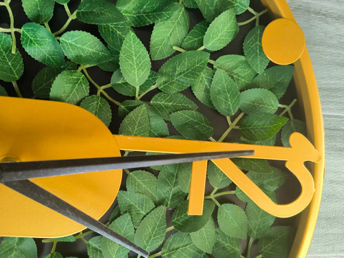 Luxury Botanical Wall Clock – Designer Green Leaf Wall Art Decor for Modern Living Spaces